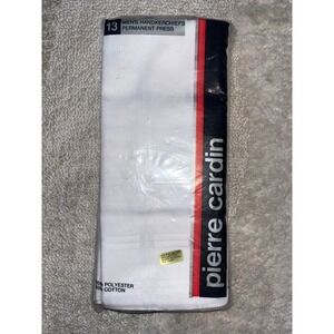 Pierre Cardin Mens Handkerchiefs 13 Pack White Permanent Press Cotton Blend New
